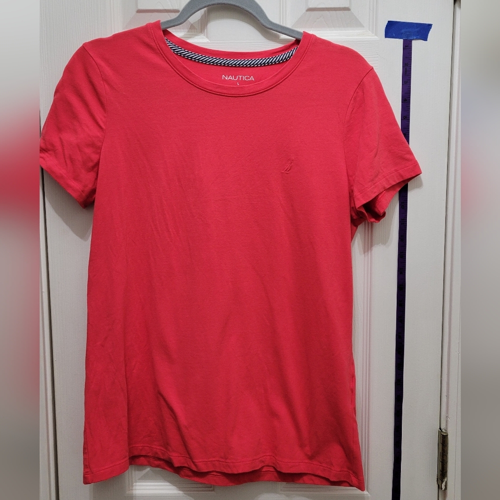 Nautica Orange/Red Cotton T-Shirt